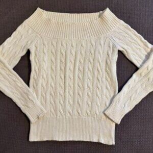 Ralph Lauren Off-Shoulder Cream Sweater